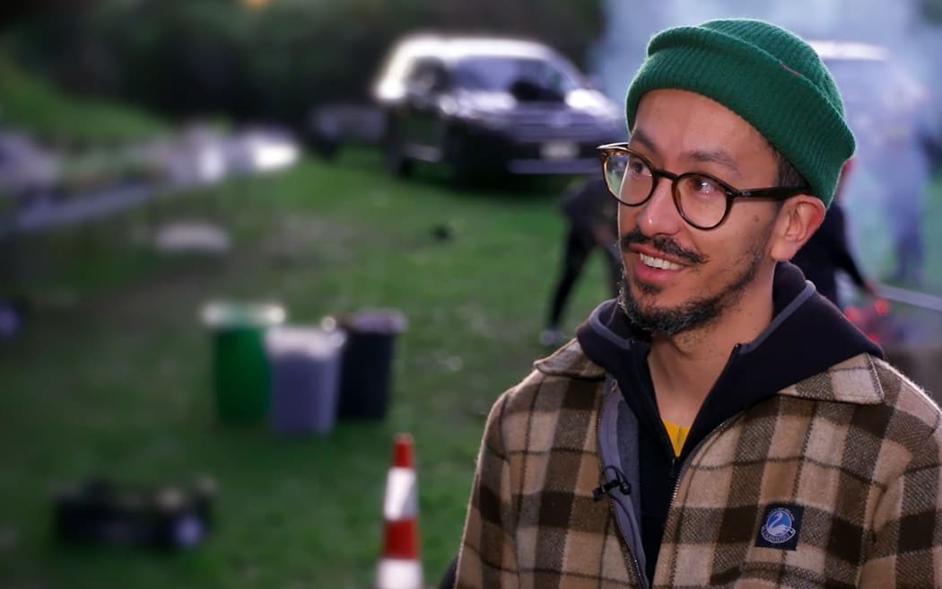 Justin Enoka, a teacher at Te Kura-ā-Rito o Newton / Newton Central School at the school's 2022 Matariki celebrations.