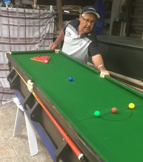 Snooker table coffin made by one of the Katikati Coffin Club members