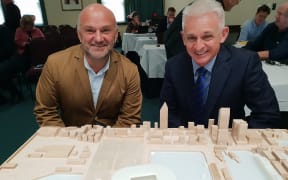 Richard Goldie (left) and Mike Sage from Auckland Waterfront Consortium.