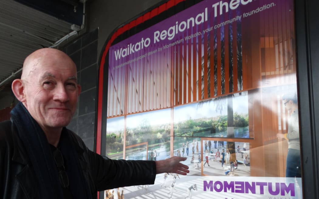 Bill McKay approves of plans for the new Waikato Regional Theatre