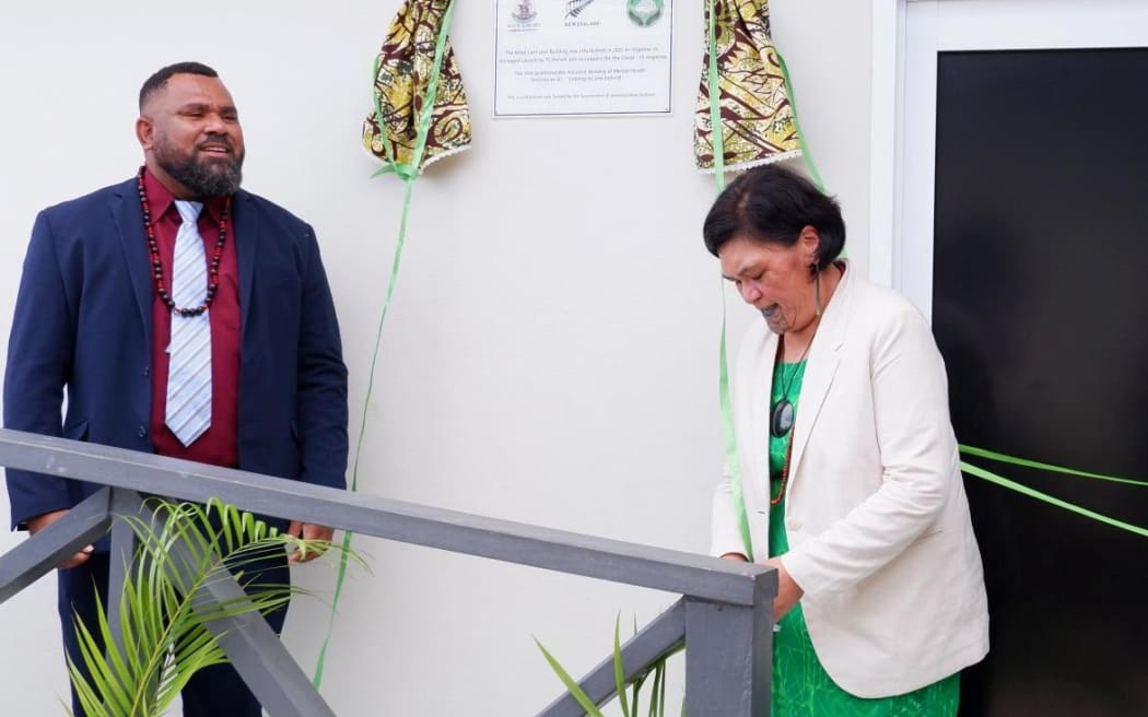 Vanuatu Health Minister Marco Mahe (left) and Foreign Minister Nanaia Mahuta opened the refurbished Port Vila Mind Care mental health facility on 29 March 2023.