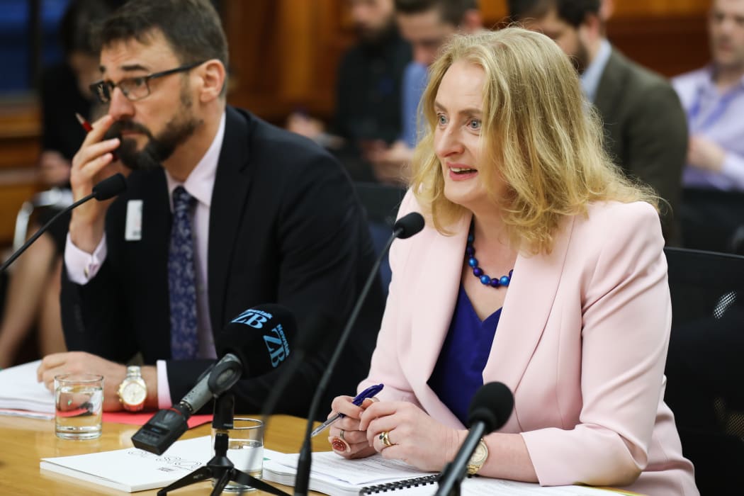 Chief Executive of Oranga Tamariki - Ministry for Children Grainne Moss speaks to the Social Services and Community Committee at Parliament