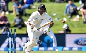 Jeet Raval on debut for the Black Caps