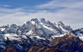 The Marmolada mountain, in the Italian Dolomites.