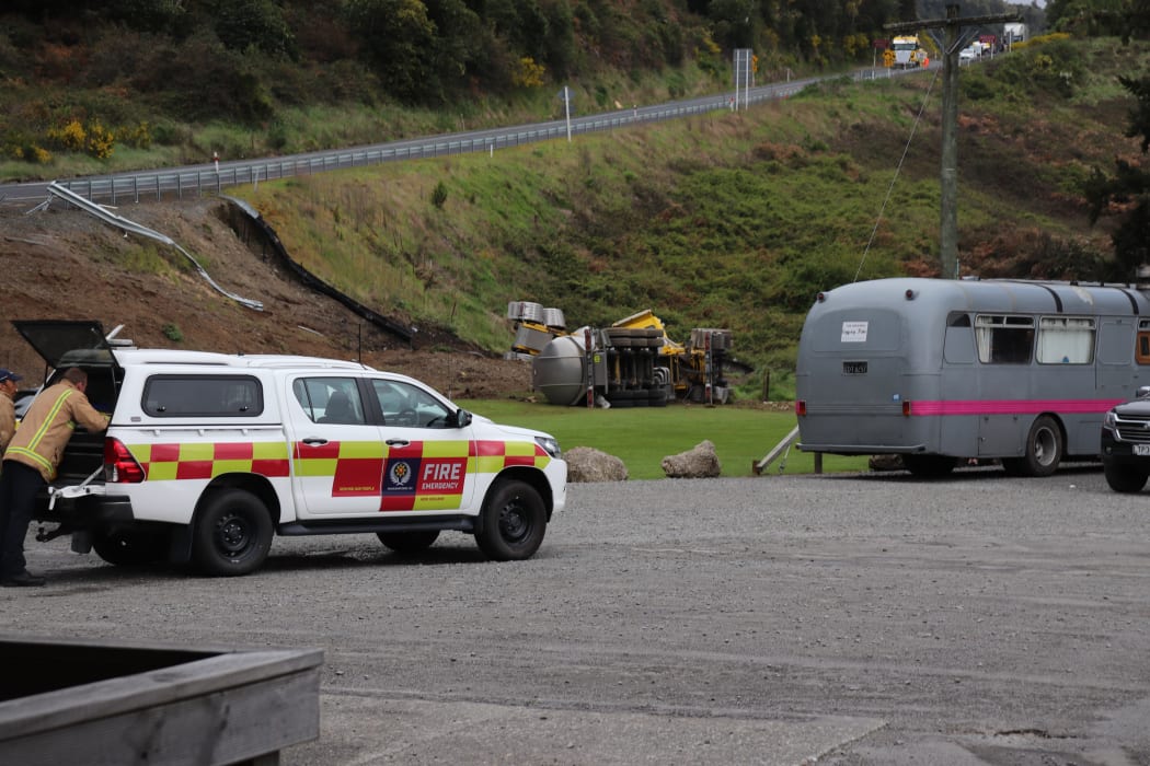 The truck involved in a fatal crash by the Tarawera café on 19 October, 2020.