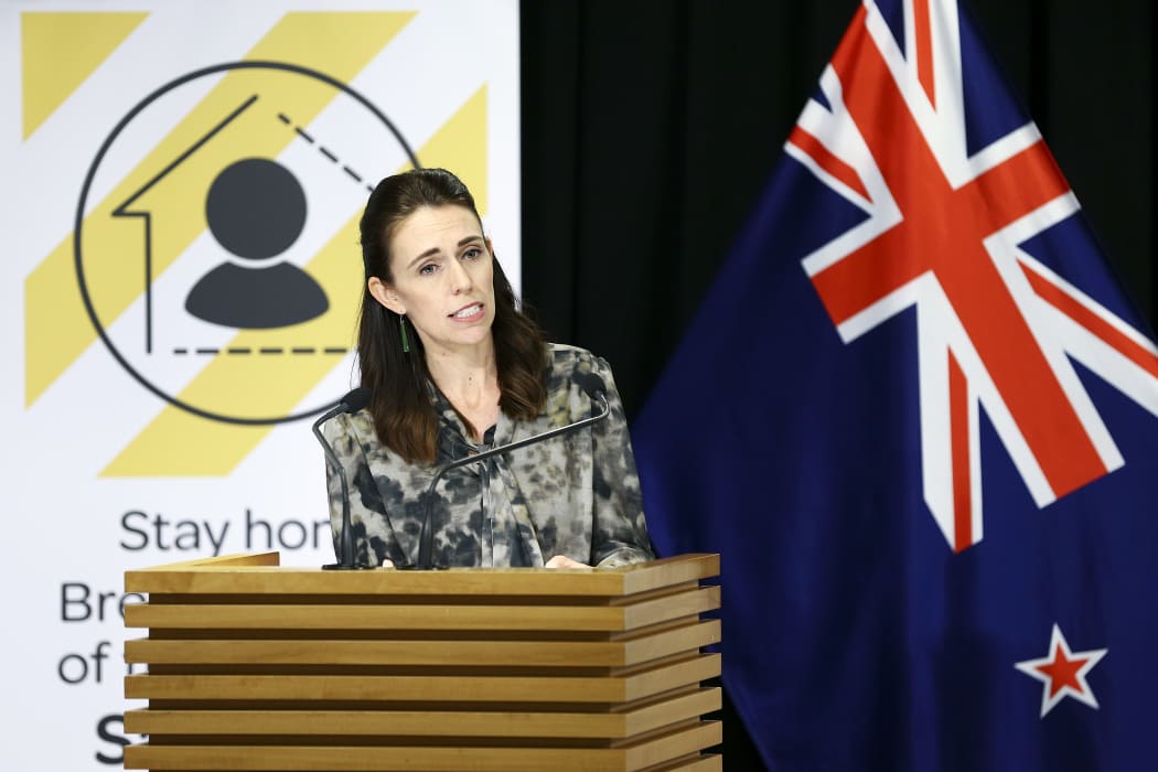 Prime Minister Jacinda Ardern speaks to media during a press conference at Parliament on April 02, 2020 in Wellington, New Zealand.