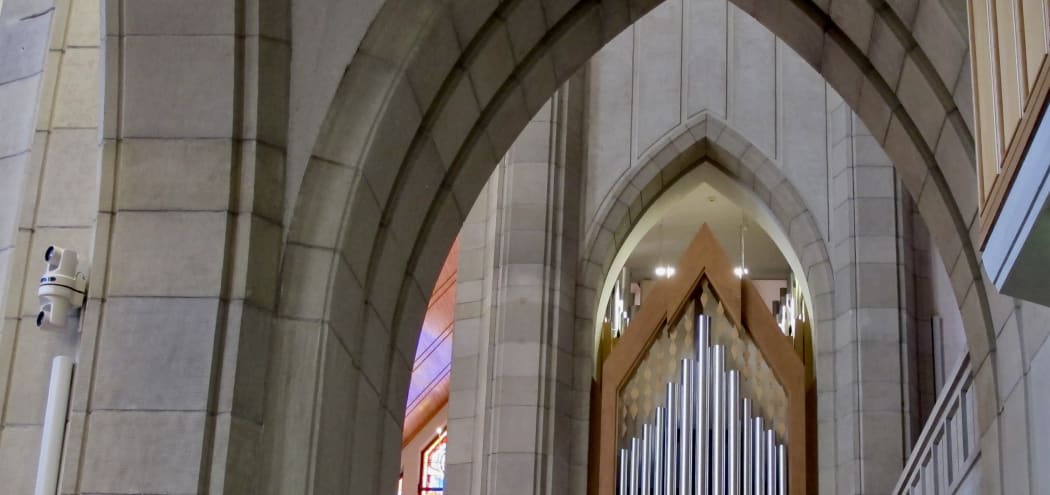 Gothic arches and organ pipes