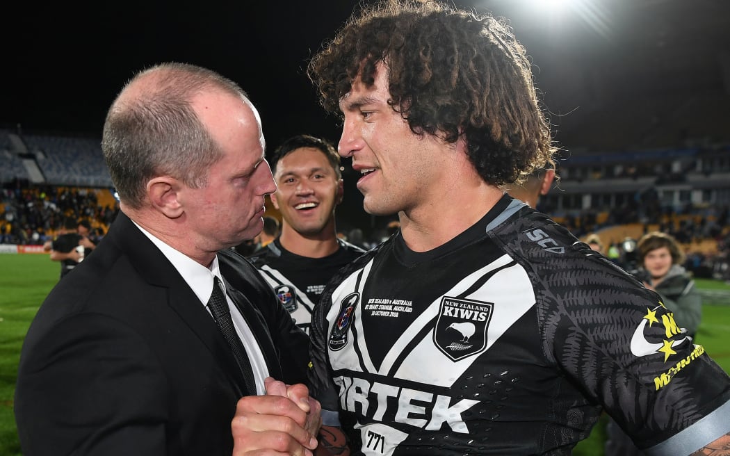 Kiwis coach Michael Maguire and Kevin Proctor.