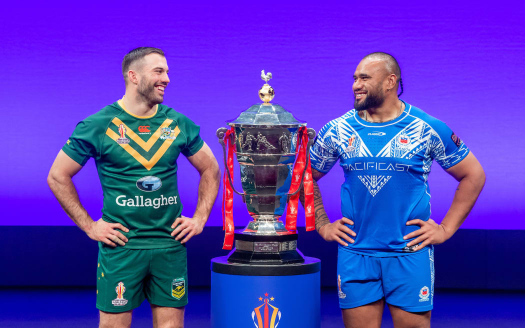 The Rugby League World Cup Men's Final captains, Australia's James Tedesco & Samoa's Junior Paulo.