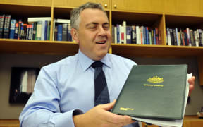 Federal treasurer Joe Hockey holding his budget speech at Parliament House in Canberra.