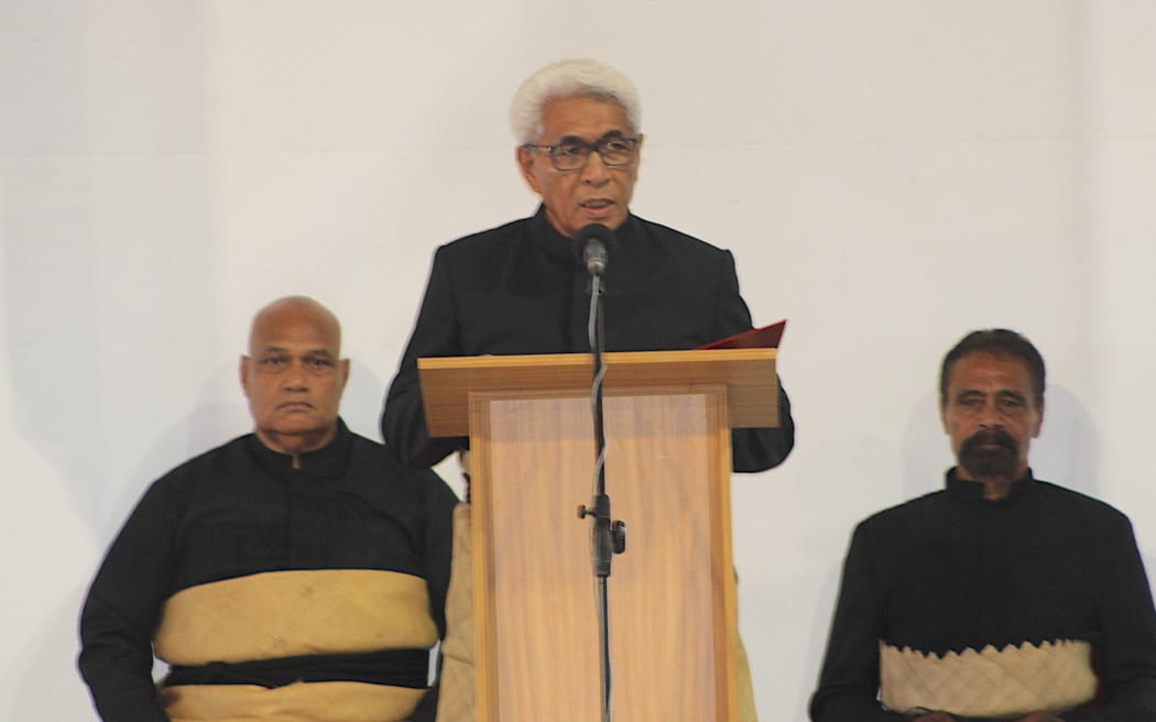 Lord Tangi of Vaonukonuka delivers the King's message at the closing ceremony of the Tongan Parliament in Nuku'alofa on Thursday, May 2, 2024. Photo: Legislative Assembly of Tonga