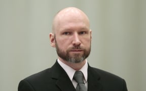 Anders Behring Breivik is pictured on the last day of the appeal case in Borgarting Court of Appeal at Telemark prison in Skien, Norway, January 18, 2017.