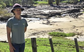 Robyn Wilkie in front of the Waimatā River.