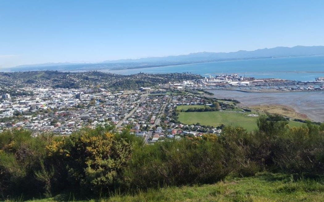 Nelson city, its waterfront and Port Nelson.