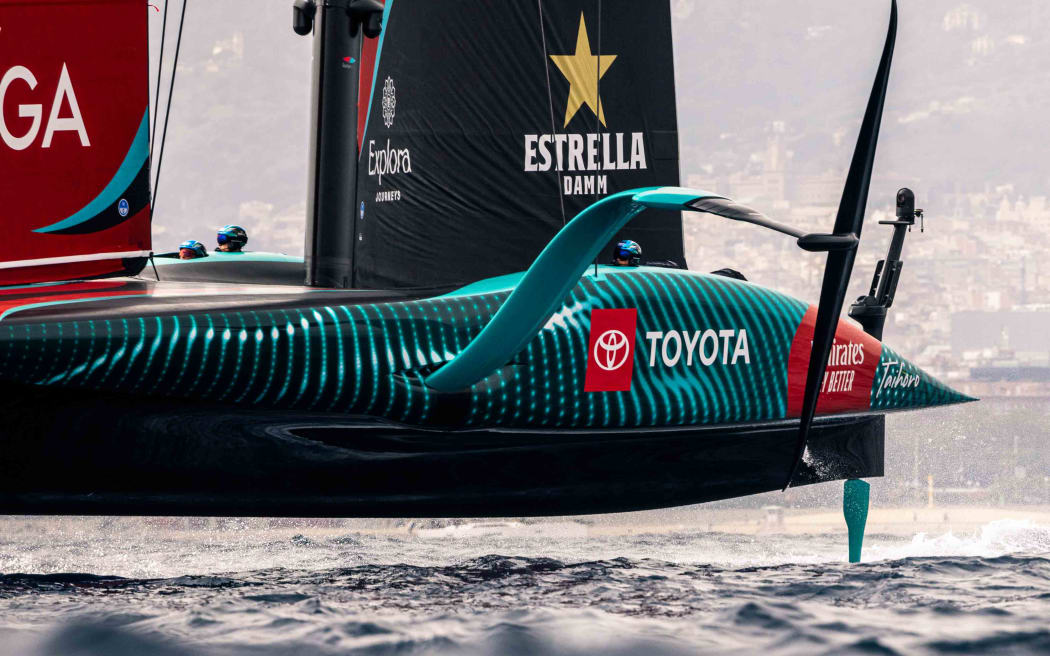 Team New Zealand during the 37th America’s Cup in Barcelona, 2024.