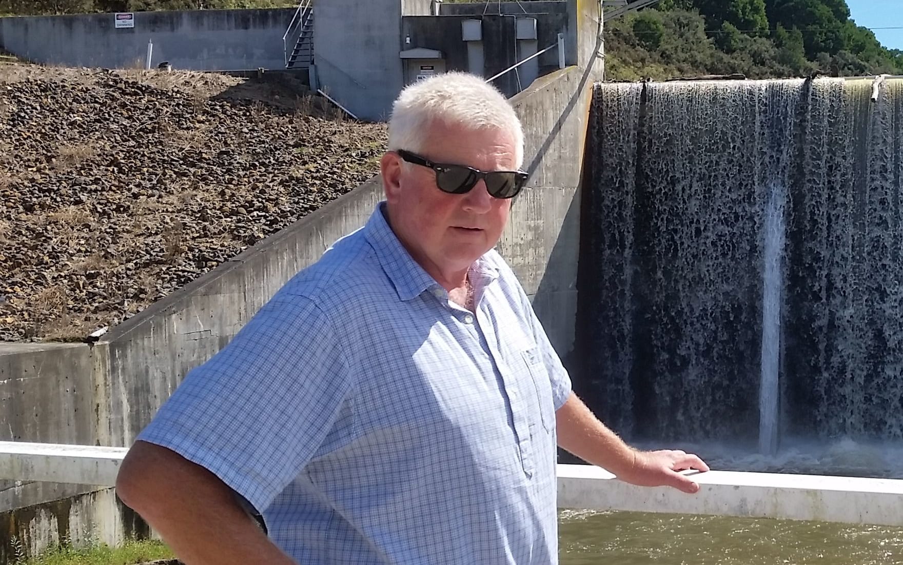 Wairoa mayor Craig Little by the Waihi Dam