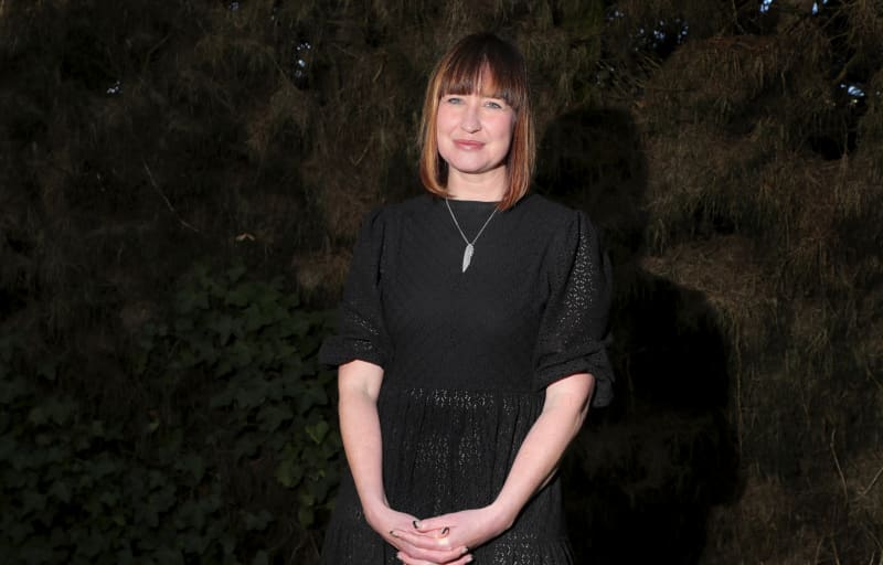 26082022. Robyn Edie. News. Southland Times/Stuff.  Stuff and Sunday Star Times senior writer Andrea Vance, with her dog Dubh.