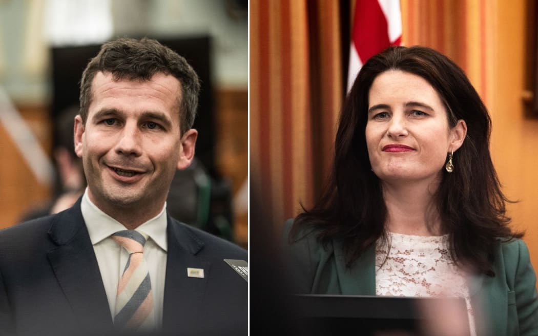 ACT Party leader David Seymour and National Party finance spokesperson Nicola Willis.