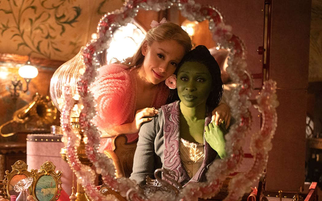 Wicked Part 1 (2024) starring Ariana Grande as Glinda and Cynthia Erivo as Elphaba aka The Wicked Witch of the West.
