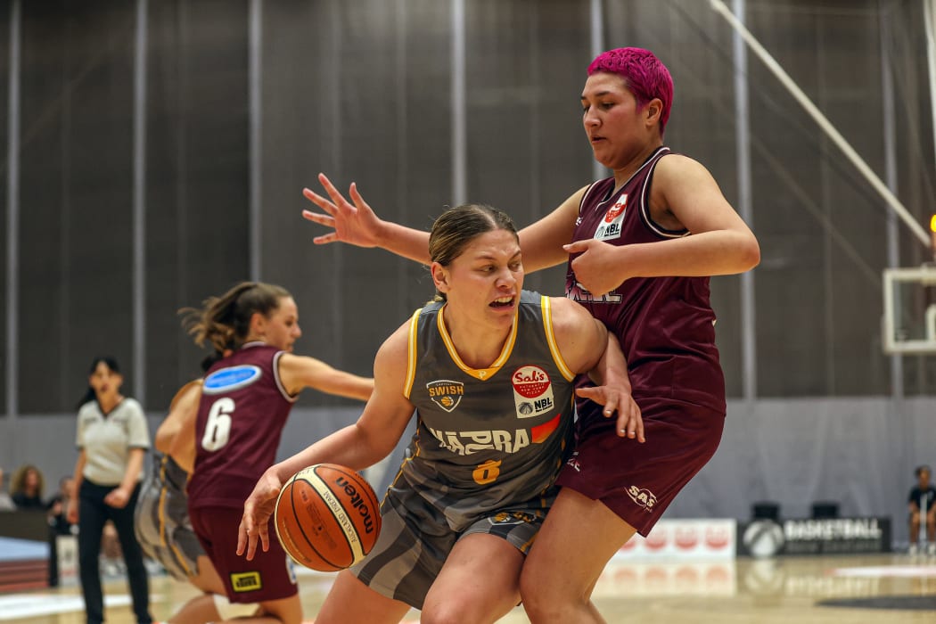Capital Swish's Paris Lokotui during the women's NBL semi final in 2020.