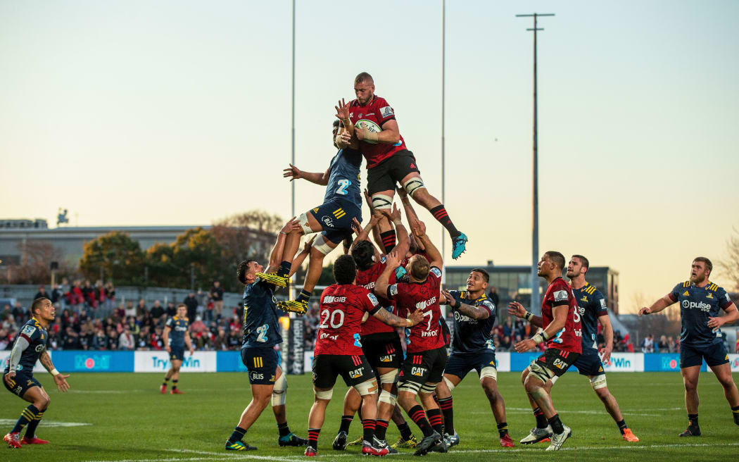 Luke Romano. Crusaders vs. Highlanders. Super Rugby Aotearoa. Orangetheory Stadium, Christchurch, New Zealand, Sunday 9 August 2020. Â© Copyright image by Martin Hunter / www.photosport.nzn