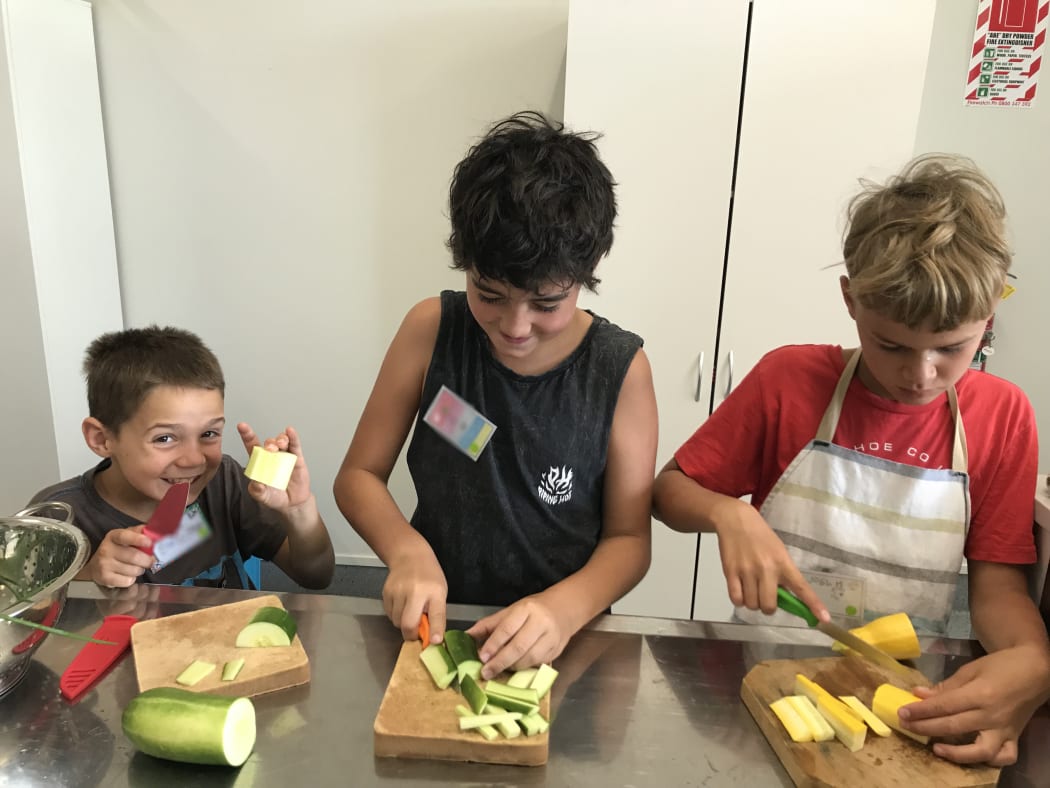 Some of the school children taking part in The Garden to Table programme.