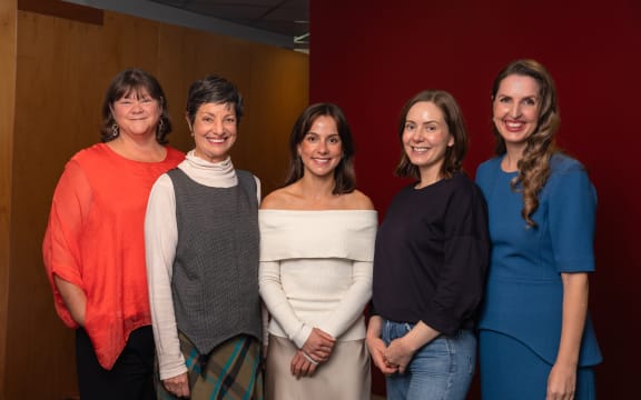 From left to right: Alexia Russell, Sharon Brettkelly, Davina Zimmer, Gwen McClure and Amanda Gillies