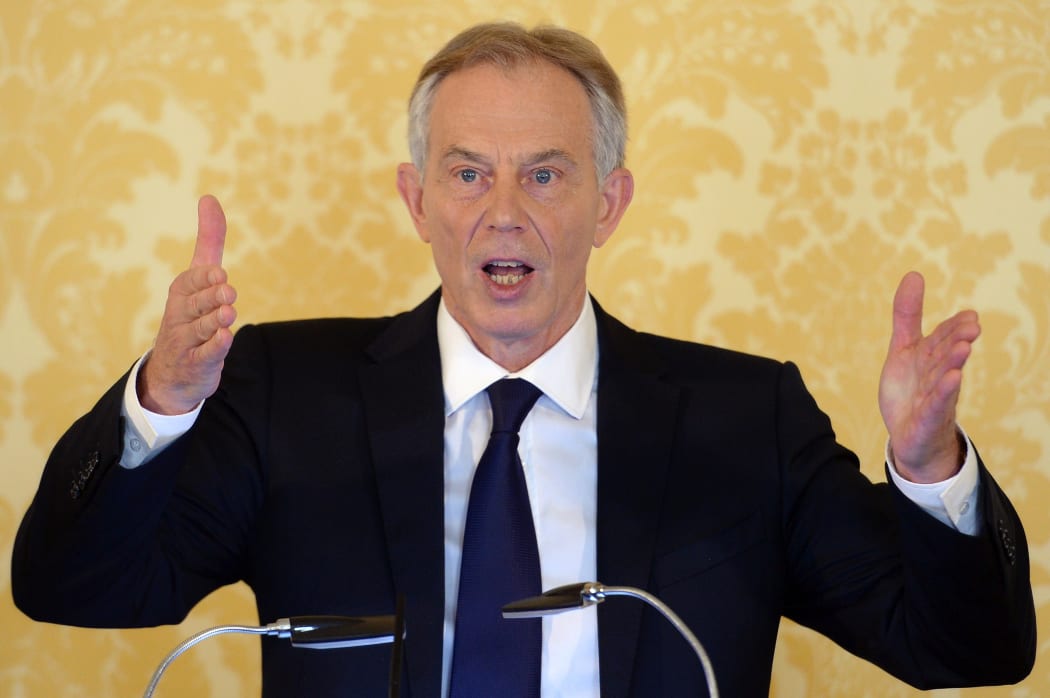 Former UK Prime Minister Tony Blair during a news conference following the releasee of the Iraq Inquiry report.