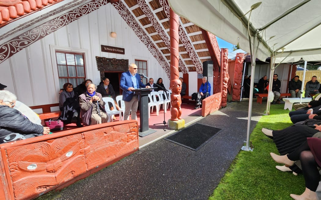 Gerrard Albert at the launch of the new strategy to address the health and wellbeing of Te Awa Tupua, the Whanganui River system. Photo/Moana Ellis