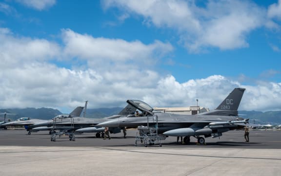 The DC Air National Guard squadron's F-16s arrived at Hickam for a quick pitstop before heading out in support of the REFORPAC exercise.