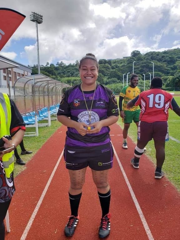 Vanuatu's only women rugby league referee So'oletaua Motuliki.