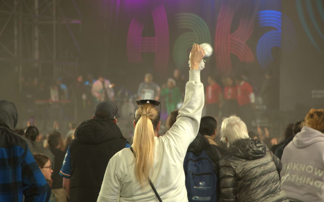 Participants at the world record attempt for largest haka.