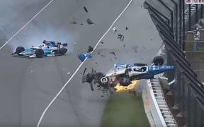 Scott Dixon survives a spectacular crash at the Indianapolois 500.