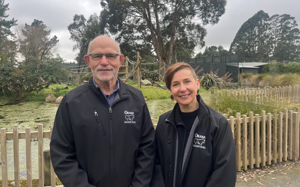 Orana Wildlife Trust Board co-chairperson Emeritus Professor Ken Hughey and Orana chief executive Rachel Haydon