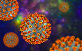 Coronavirus COVID-19, SARS-CoV-2, 3D illustration. Close-up view of a corona virus with surface spikes