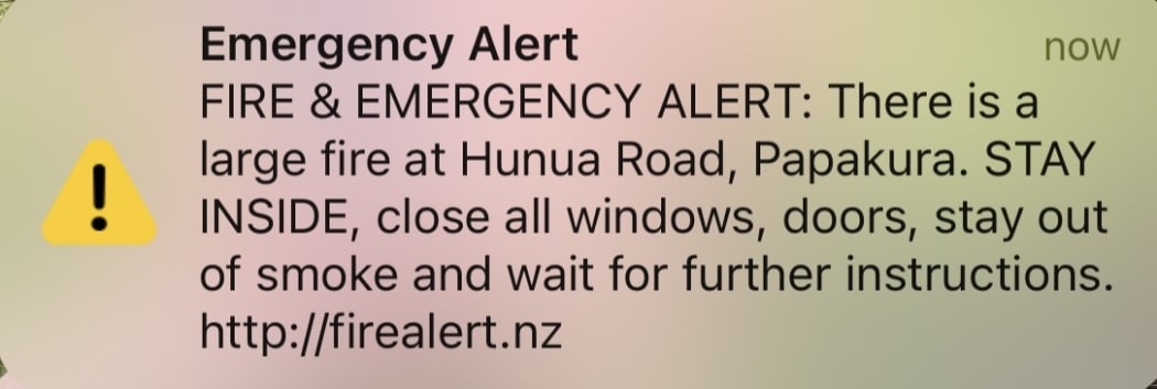 Emergency alert sent to phones in the area.
