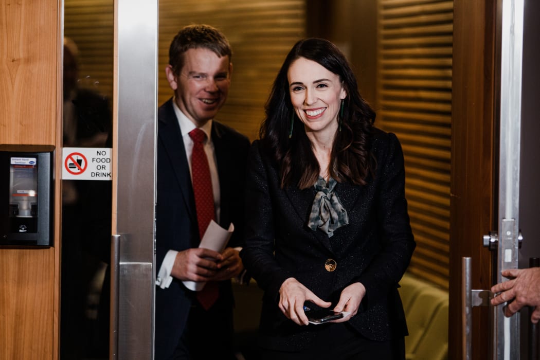 Prime Minister Jacinda Ardern attended a separate conference with Chris Hipkins after David Clark announced he was stepping down as minister of health.