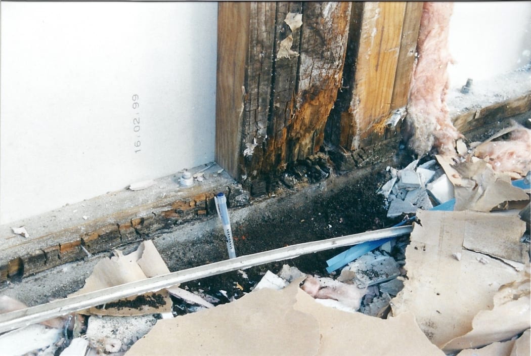 Rotten wood in a leaky building
