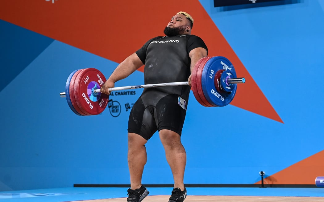 David Liti of New Zealand at the 2022 Commonwealth Games.