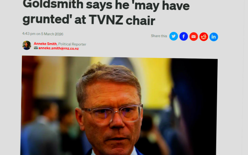 RNZ headlines the broadcasting minister's response in the House.