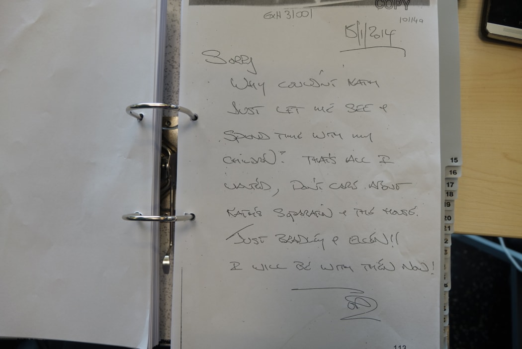 The note - as produced in police evidence during the inquest.