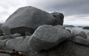 Granite boulders on the summit of Bald Cone, Port Pegasus, Rakiura Stewart Island.