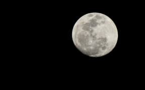 Moon Closeup Showing the Details of Lunar Surface.