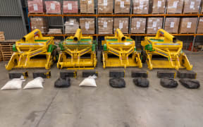 The methamphetamine was found concealed within four wheat thresher machines as seized at Ports of Auckland. Operation Brewer.