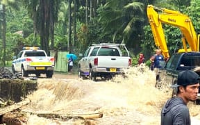 Flooding on Tahiti island on Friday 8 December 2023.