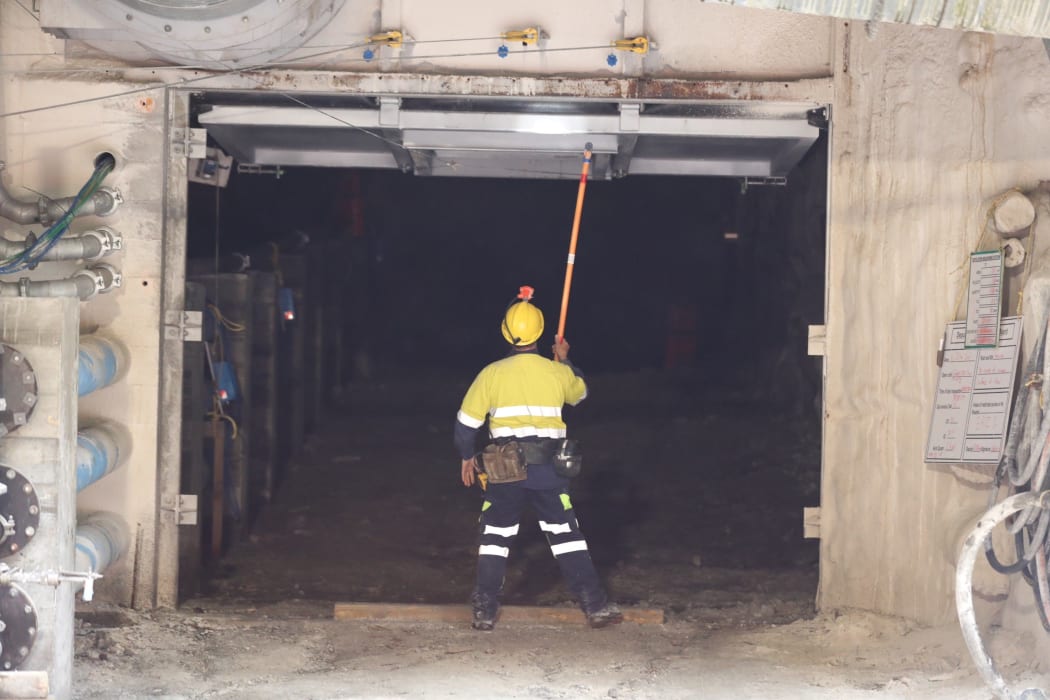 Outside the 30m concrete seal at Pike River mine.