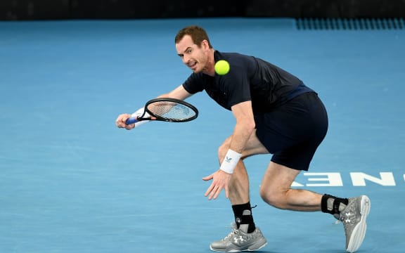 Andy Murray of Great Britain playing the Sydney Classic in January, 2022.