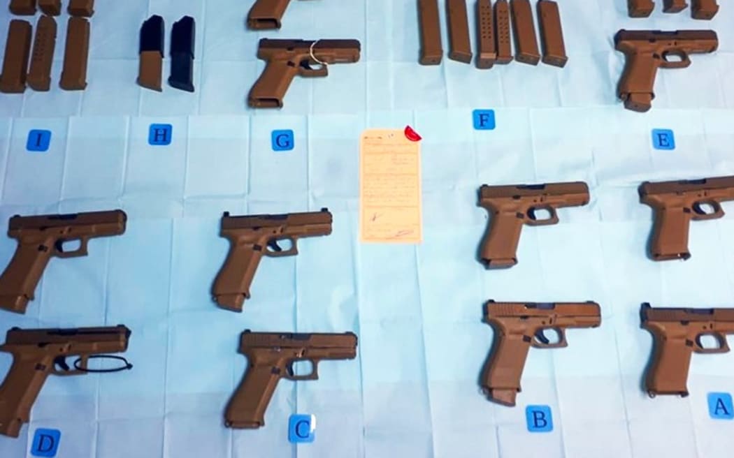 The seized ship also contained 11 Glock pistols and 22 bullet ammunition magazines.