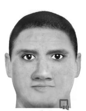 The identikit picture of the man sought.