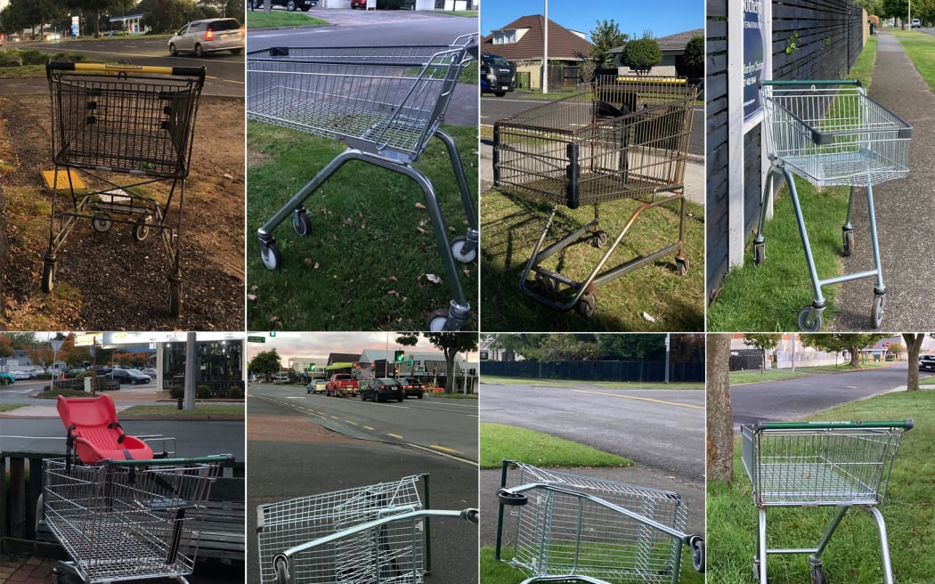 Discarded supermarket trolleys in Rotorua. Photos / Laura Smith